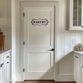 Pantry Room Vinyl Decal, Kitchen Pantry Door Decal, Pantry Door Sign, Farmhouse Kitchen Decor Vinyl Sticker (13.7 x 5.8 inch, Black)