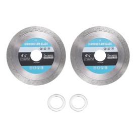 HARFINGTON 2pcs Diamond Saw Blade 4.5" Dia 7/8" Arbor Circular Cutting Wheel with 7/8" to 5/8" Arbor Adapter Reducer Ring for Masonry Tile Marble Ceramics Concrete Cement Brick, Light Blue