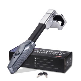 XIMINZ Steering Wheel Lock with Alarm Anti Theft Car Security Device Warning System Adjustable Lock for Auto SUV Van