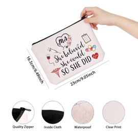 TSOTMO MA Medical Assistant Gift She Believed She Could So She Did MA Nurse Stuff Zipper Pouch Makeup Bag (She Believed MA)