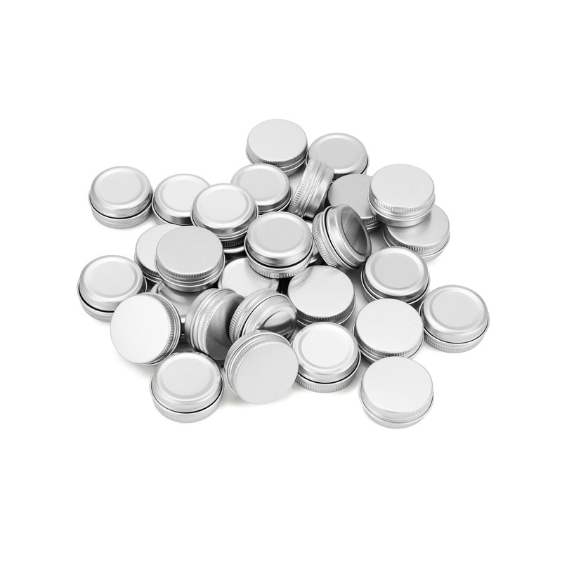 QWORK Pack of 30 Aluminium Cream Jars with Lid, Round