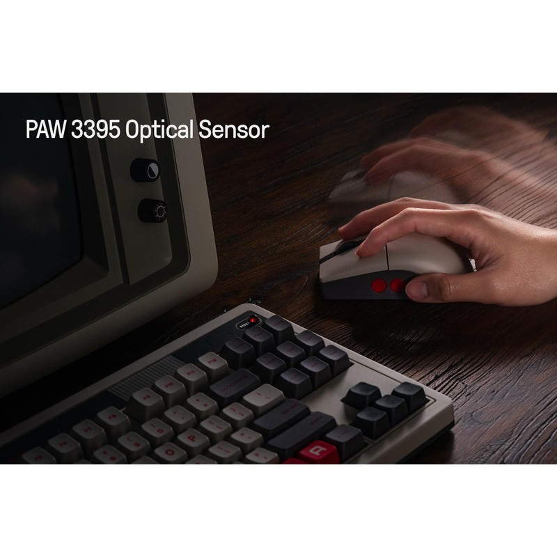 8Bitdo Retro R8 Mouse with Charging Dock, PAW 3395 Optical