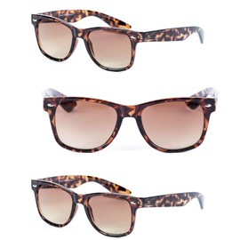 Mass Vision 3 Pair of Unisex Reading Sunglasses - Full Frame Sun Readers (non bifocal) (Tortoise/Tortoise, 1.0)
