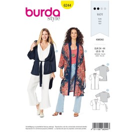 Burda Style Sewing Pattern B6244 Ladies Kimono Style Coat or Jacket