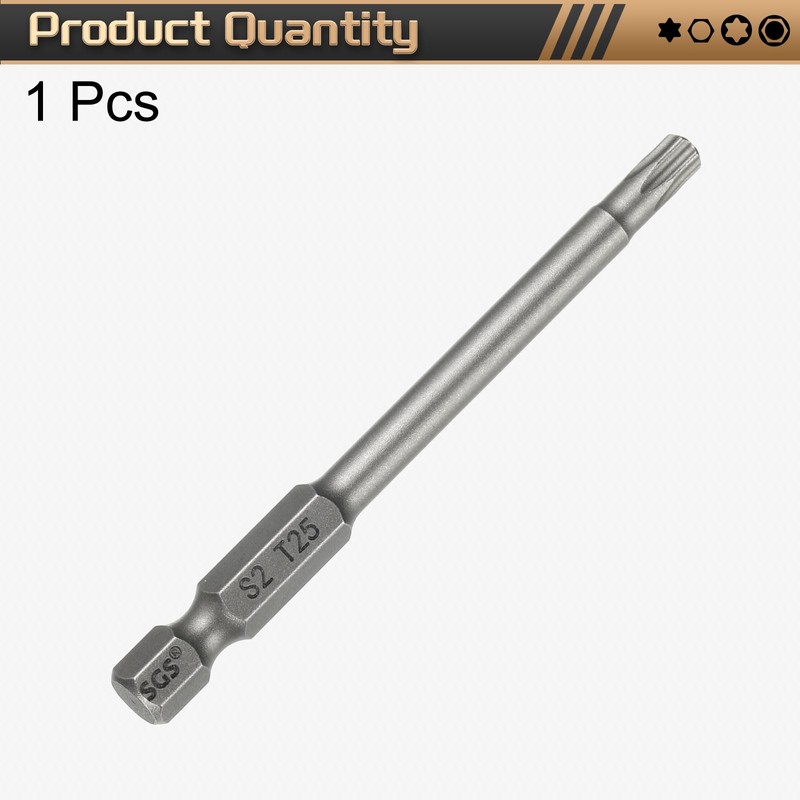 sourcing map T25 Torx Head Screwdriver Bit 1/4" Hex Shank