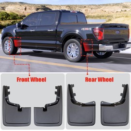 KEAIDAP Splash Guards for Ford F150 2021 2022 2023 2024 - No Drill Required All Weather Protection Front Rear Mud Flaps for Trucks Pickup Fenders for Ford F150 2021-2024 Accessories