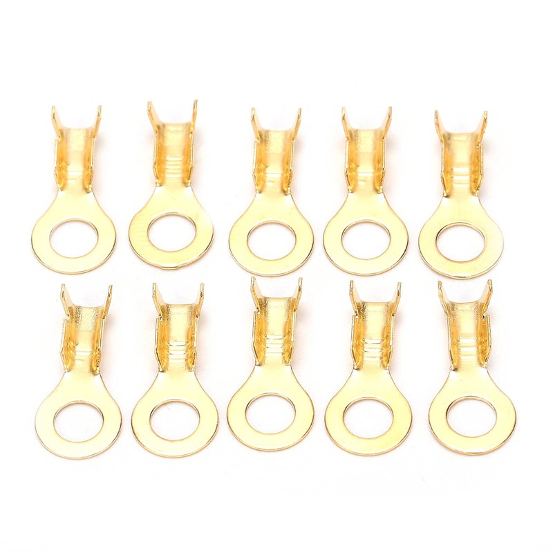 160pcs Copper Ring Terminals, M4 4.2mm Brass Wire Connectors, Wire