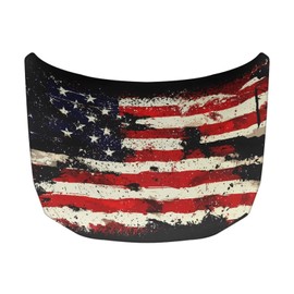 Rarucativ Automotive Hood Cover Protector Elastic Fabrics Can be Washed Hood Wrap Blanket UV Fade Resistant Vehicles Decorate Accessories, American Flag