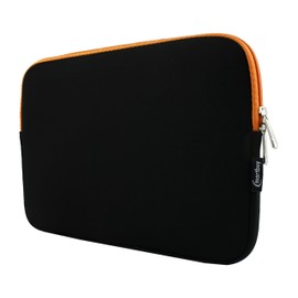 Emartbuy Dark Grey/Orange Water Resistant Neoprene Soft Zip Case/Cover Sleeve Compatible with 10-12 Inch Laptops, Tablets and Other Devices as Listed Below
