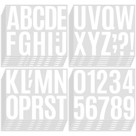 264 PCS Letter Stickers Large Mailbox Numbers and Letters,Self-Adhesive Vinyl Waterproof Alphabet Stickers for Mailbox Window Door Sign Car Poster Board Bulletin Board Classroom Decor (White,4 Inch)