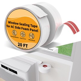 LBG Products Weather Sealing Tape 20 Ft, Self-Adhesive Seal Strip for Window Air Conditioner Side Panels, Strong Adhesion Window AC Insulation Tape, Seal The Gaps, Draft Blocker (White)