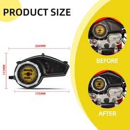 BAOUFF Speedometer Tachometer for Hawk 250,Motorcycle Odometer Fuel Gauge for Hawk250/Hawk 250cc