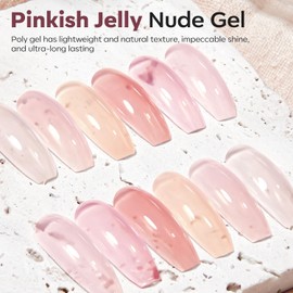 modelones modelones Poly Gel Set 6 Colors Jelly Gel Milky White Sheer Pink Nude Translucent Nail Extension Kit DIY Art for Women