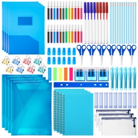 PerKoop 15 Sets School Supplies Kit for Kids Back to School Supplies Bundle Pack 430 Pcs K-12 Essentials Box Sets Bulk Includes Notebooks Pencils Rulers Erasers and More for Kids Home