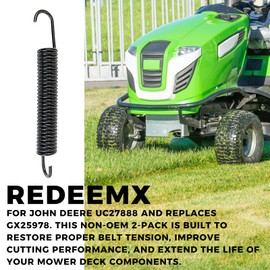 REDEEMX Extension Spring Compatible with John Deere UC27888 Replaces GX25978 Fits Z300 Series Z315E Z320M Z320R Z335E Z335M Z345M Z345R Mower Deck Drive Belt Spring (2 Pack)