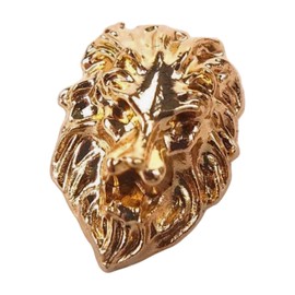 F NODE Lion Head Pin Badge, Vintage Style, Gold, Alloy, 0.8 x 0.7 inches (2 x 1.8 cm), Fashionable Accessory, Fashionable, Unique, Lapel Pin, Collar Pin, Bag Pin, Alloy Steel