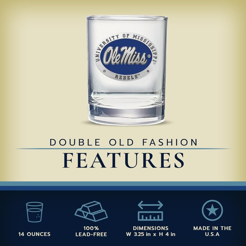 Heritage Pewter Mississippi Double Old Fashion Ole Miss | Double