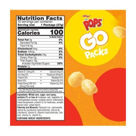 Kellogg's 🔵 New Kelloggs POPS Corn Cereal GO Packs 10 Pouches Snack Bags 12oz