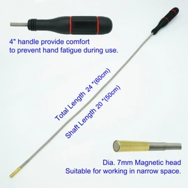 24‘’Magnetic Pickup Tool, Flexible Long Handy Reaching Assist Tool, Bend-It Magnet Snake Picker, Bendable Magnetic Sweepers for Home Sink Drains' Car Keys, USB's, Bolts, Nuts, Screws Pick up