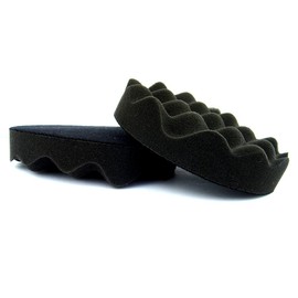 Polishing Sponges Polishing Pads Polishing Accessories 180 mm or 150 mm Waffle or Smooth - Velcro & In Various Hardnesses for the Polishing Machine Set of 6 Black (Soft Medium, 150 mm Waffled)