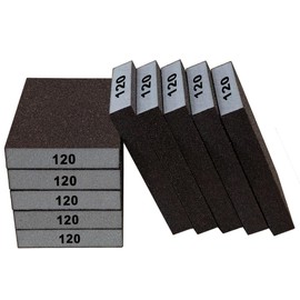 AireKouzia Fine Sanding Block Sandpaper Sponge - 10Pcs 120 Grit Sand Paper Blocks for Wood, Metal, and Drywall