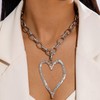Chunky Gold Heart Necklace for Women Exaggerated Hollow Heart Necklace