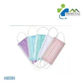Cubrebocas Infantil Para Niños Ambiderm 50 Piezas