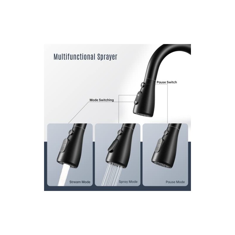 Kitchen Faucet with Pull-Down Spray Single Handle high arc Commercial