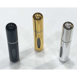 SEITravelPerfume Travel Perfume Bottles Refillable 3 Assorted Black, Gold, Silver Portable, 5ML