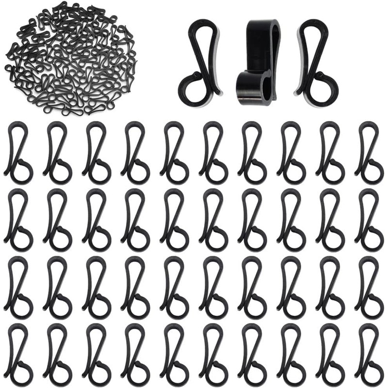 Vikdio 60 Pcs Black Gutter Hooks for Hanging Christmas Lights,
