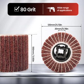 Nylon Brush Sanding Roller Brush Satin Roller, Sanding Roll Brush, Sanding Sleeves for Satin Machine Brush Machine Wood Metal Surface Polishing 60/80/120/180 Grit (B-80#)