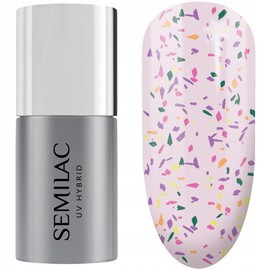 T27 Semilac UV Nagellack Top No Wipe Matte Violet Galaxy 7 ml