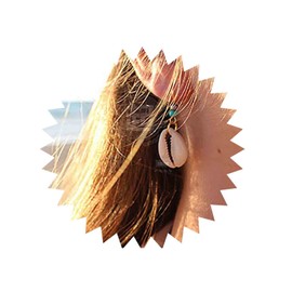 Yheakne Boho Turquoise Shell Drop Earrings Cowrie Shell Earrings Vintage Cowrie Earrings Silver Seashell Dangle Hook Earrings Jewelry for Women (Silver)
