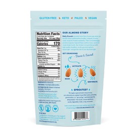 Daily Crunch Sprouted Almonds, 5 Ounce Multi-Serve Resealable Bags, Pack of 2 - Soaked and Dehydrated for a Unique Crunch, Keto Friendly, Non-GMO, Oil and Salt Free, Vegan, Healthy Snack