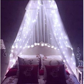 2M x 2M Window Curtain Lights Plug In Backdrop Curtain Lights for Room, Waterfall Icicle Fairy Lights Linkable with Remote for Indoor Gazebo Xmas Decor(White )