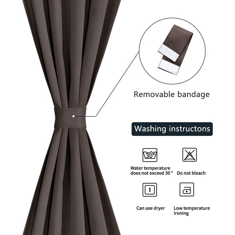 PiccoCasa Blackout French Door Curtain Panel - Blackout Door Curtain