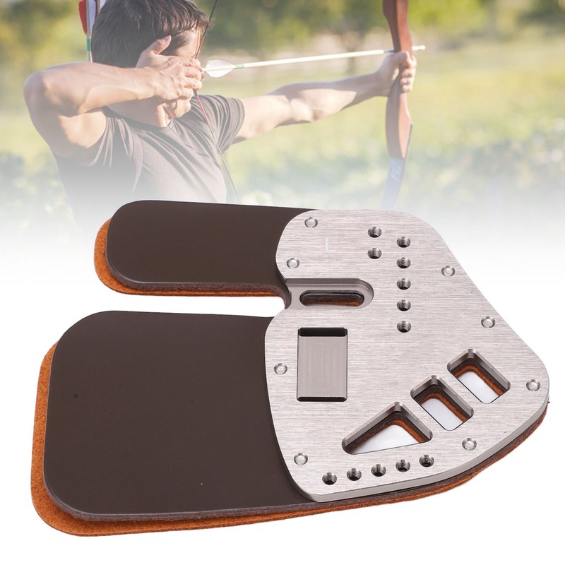 Leather Archery Finger Tab Protect Guard Recurve Bow Protector Shooting