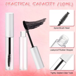 30 piezas de tubos vacíos de 10 ml, varita de pestañas, botellas transparentes rellenables, contenedor de crema con 4 embudos transparentes para transferir aceite de ricino para cosméticos de bricolaje, Mate blanco