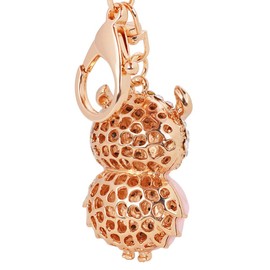 DecoSeries Owl Keyring Metal Crystals Rhinestone Rose 5cm Chain Charm Rhinestone, rose, Necklace, charm, rhinestone