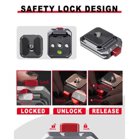 IFOOTAGE Quick Release Base Q38 Base,Universal Arca Swiss Mount,for Monopod, Tripod, Camera Slide, Desktop Stand, and Head