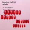 Shiny Red Press on Nails Christmas Medium Square Fake Nails