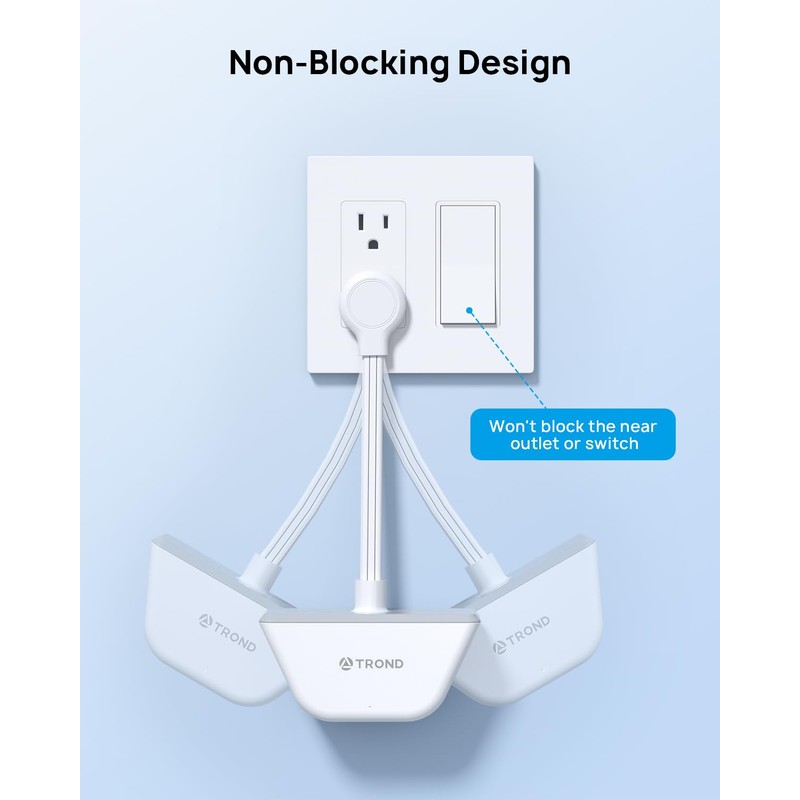 TROND Flat Outlet Extender with 6 Inch Cord - 3