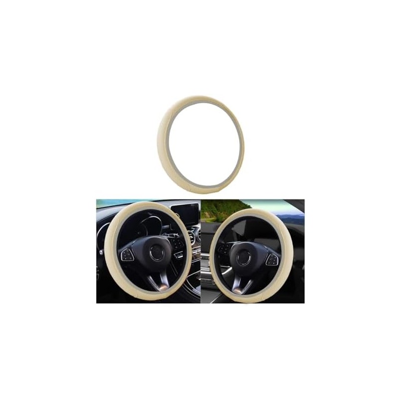 LoyaForba - Funda de piel para volante de coche, elástica,
