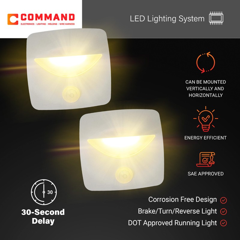 Command Electronics 12V LED Motion Activated Step Light – Surface