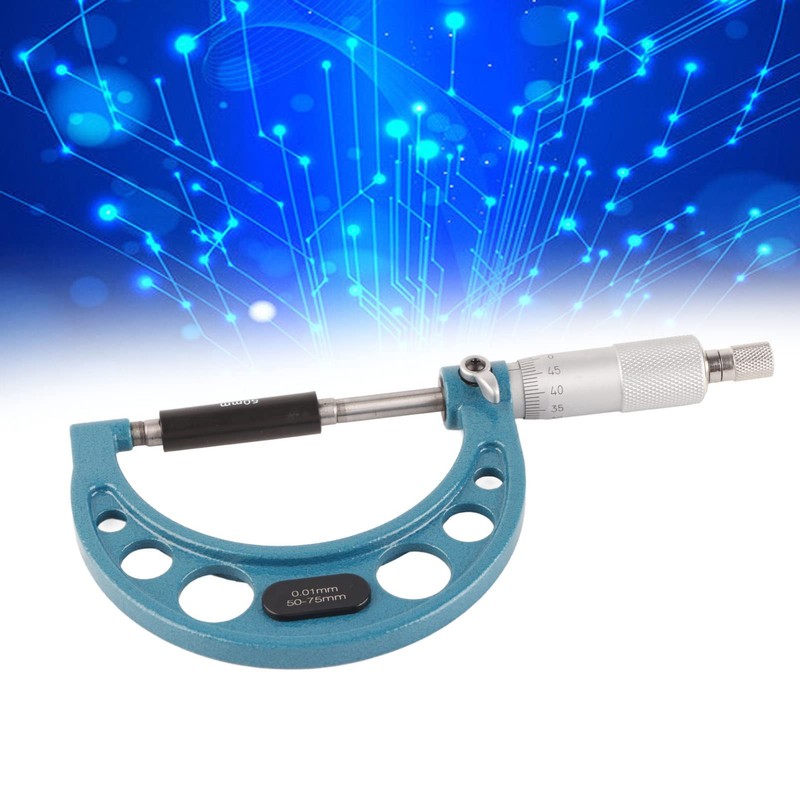Micrometer Gauge, External Micrometer 0.01 mm with Wrench, Stainless Steel