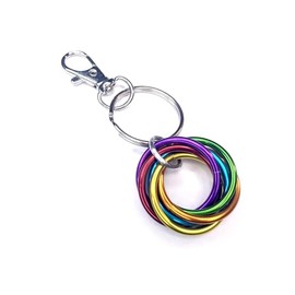 Mobii Fidget Keychain/Lanyard Hook PRIDE: Discreet Clipable Snap Latch, Stress, Anxiety, Fidget Keychain (Rainbow)