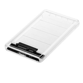 Transparent 2.5-inch HDD Case, USB 3.0 Connection, SATA Compatible, HDD/SSD, External Drive Case, Screws & Tools Not Required, Easy to Install & Remove, Compatible with Windows, Mac, Linux, etc