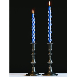 Conelist 24 Pack Havdalah Candle, Braided Blue and White, 11 Inch Handcrafted Flat Havdallah Candles Twisted Shabbat Candles Set for Jewish Supplies Judaica Gift