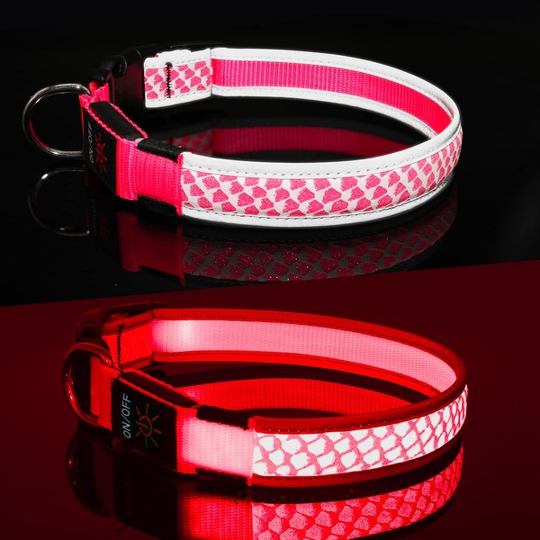 Light Up Dog Collar LED Flashing Dog Collar USB Rechargeab