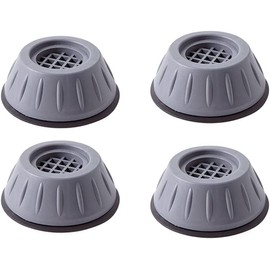Yemark Washer Dryer Anti Vibration Pad with Suction Cup Feet, FridgeWashing Machine Support Feet Pads Leveling Feet Anti Walk Pads ShockAbsorber Furniture Lifting Base (4 Piece) ( Round,Grey)